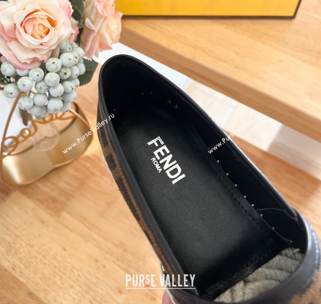 Fendi FF Canvas Espadrilles Flat Brown/Black 2024 012602 (MD-240126161)