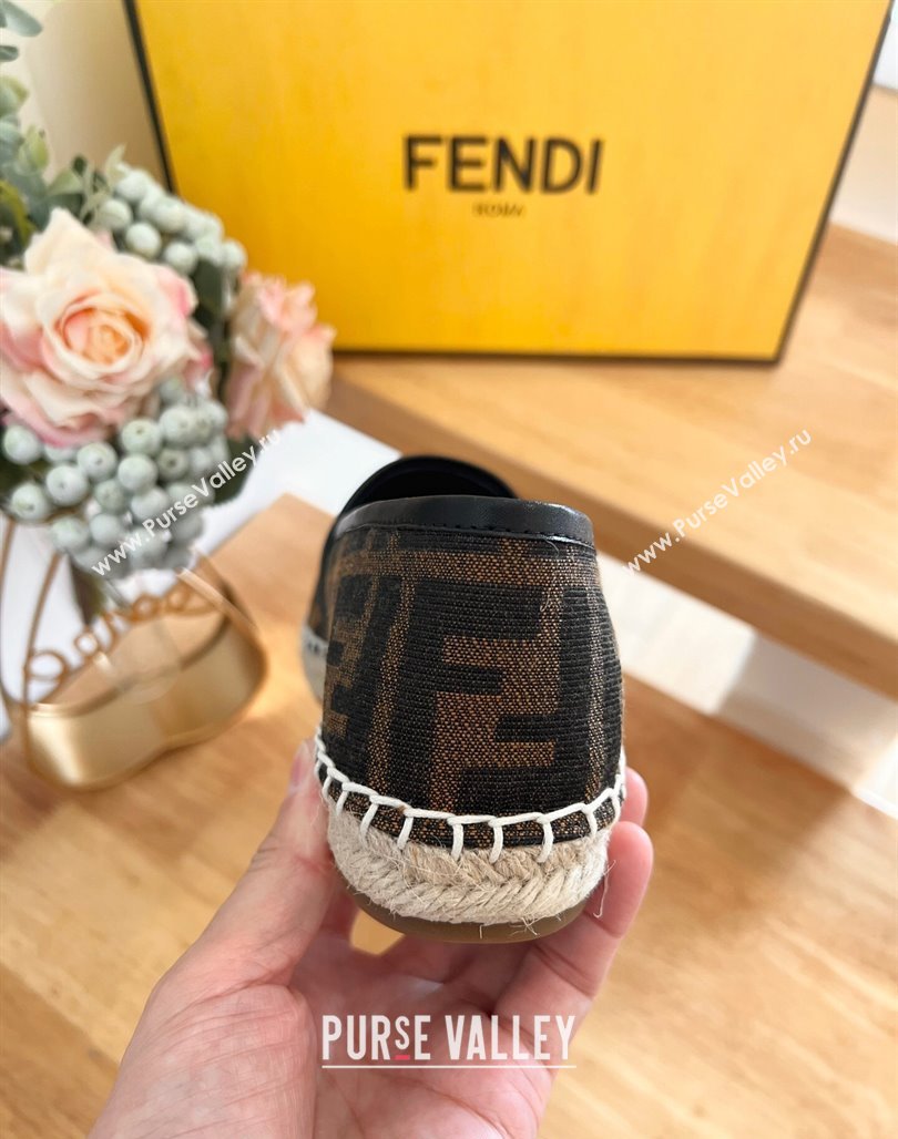 Fendi FF Canvas Espadrilles Flat Brown/Black 2024 012602 (MD-240126161)