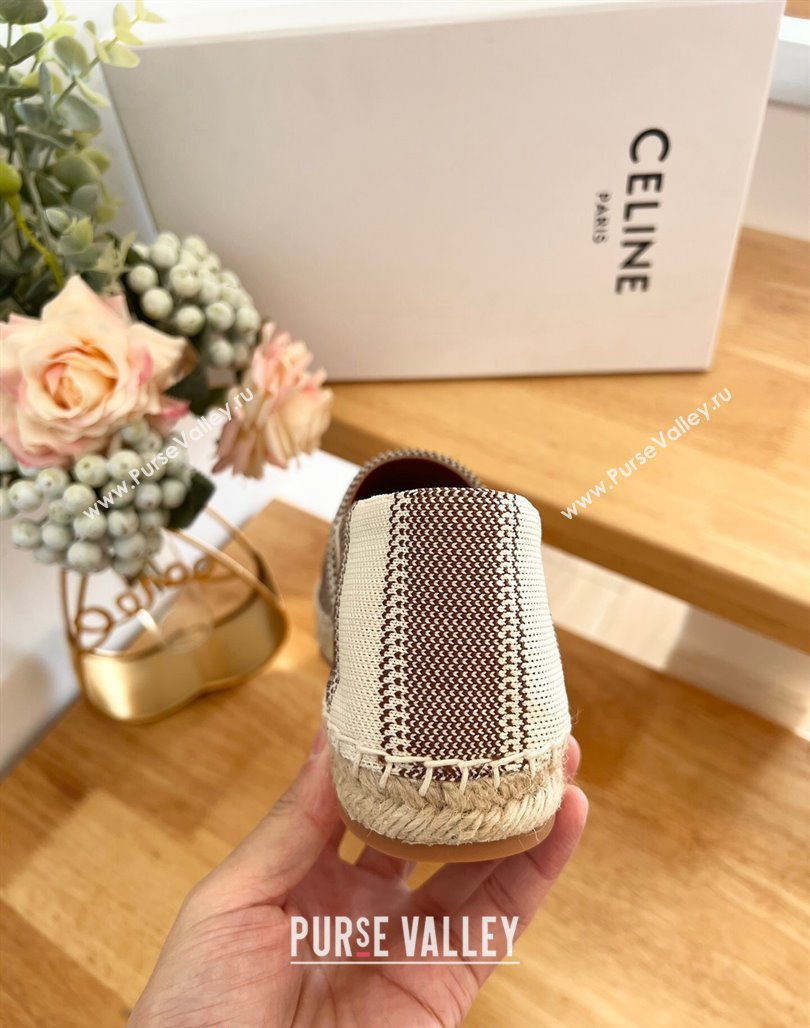 Celine Triomphe Cotton Canvas Espadrilles White/Brown 2024 0124 (MD-240124122)