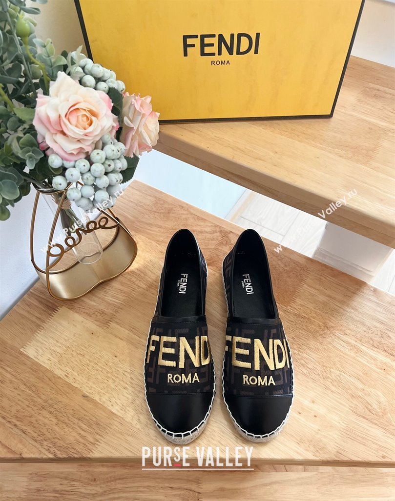 Fendi FF Mesh Espadrilles Flat Brown/Black 2024 012602 (MD-240126162)