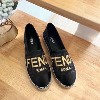 Fendi FF Mesh Espadrilles Flat Brown/Black 2024 012602 (MD-240126162)