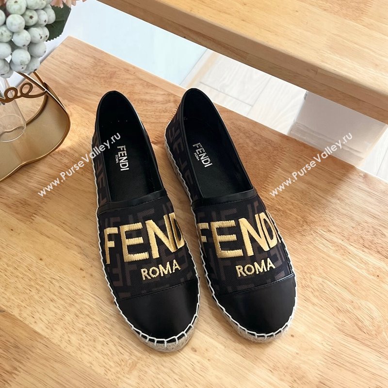 Fendi FF Mesh Espadrilles Flat Brown/Black 2024 012602 (MD-240126162)