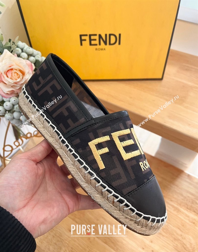 Fendi FF Mesh Espadrilles Flat Brown/Black 2024 012602 (MD-240126162)