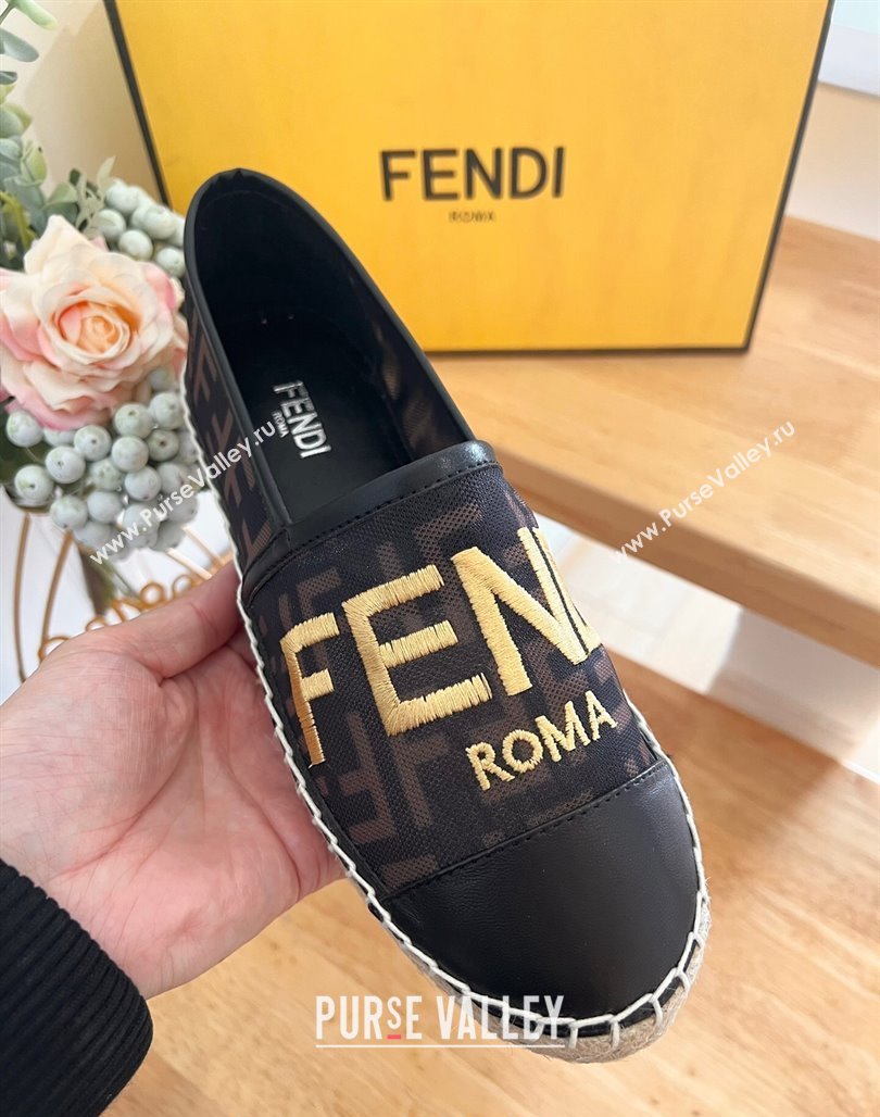 Fendi FF Mesh Espadrilles Flat Brown/Black 2024 012602 (MD-240126162)