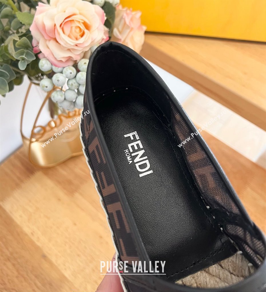 Fendi FF Mesh Espadrilles Flat Brown/Black 2024 012602 (MD-240126162)