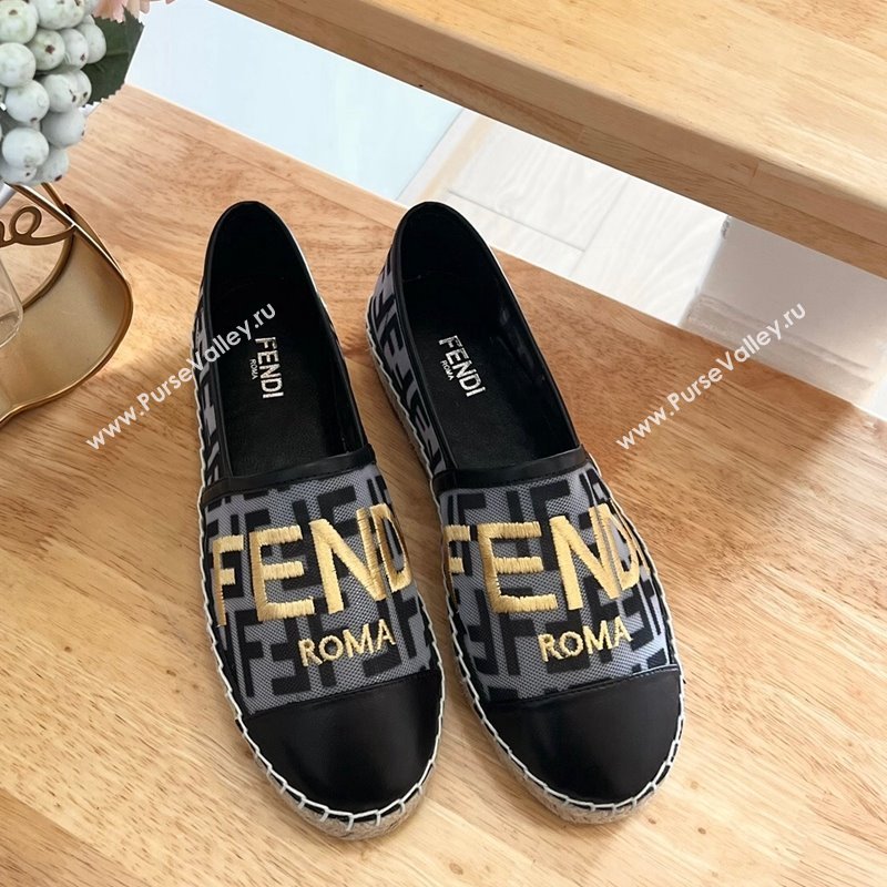 Fendi FF Mesh Espadrilles Flat Grey/Black 2024 012602 (MD-240126163)