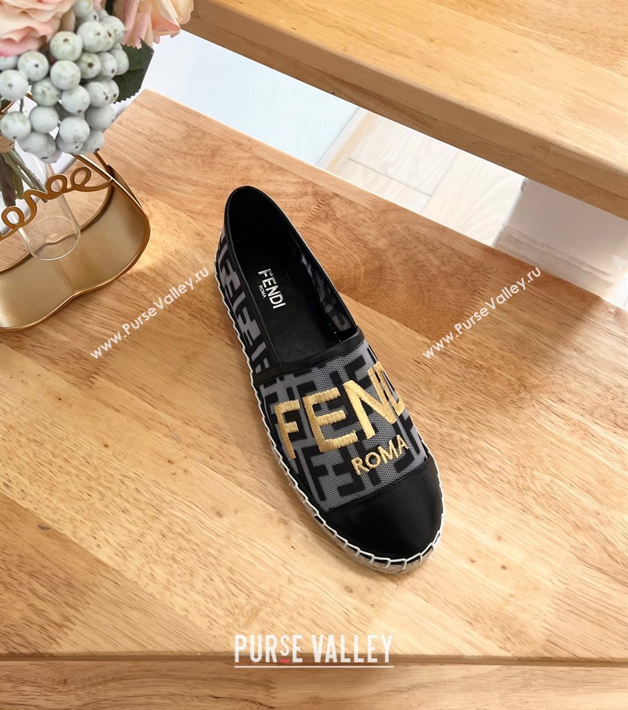 Fendi FF Mesh Espadrilles Flat Grey/Black 2024 012602 (MD-240126163)