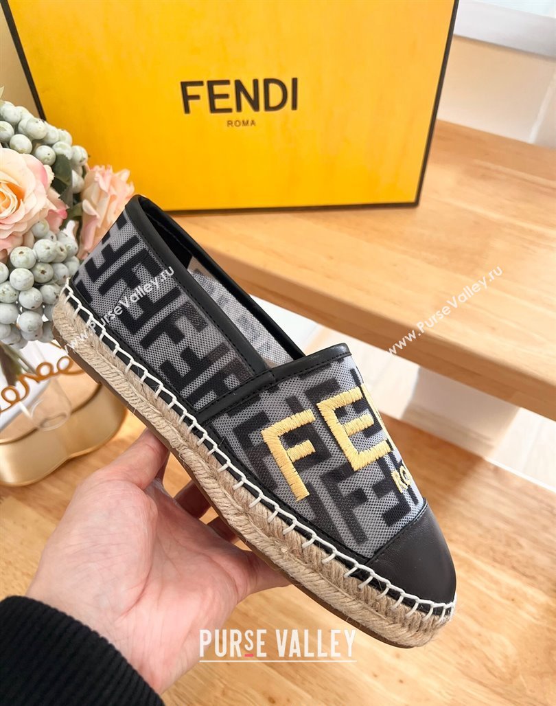 Fendi FF Mesh Espadrilles Flat Grey/Black 2024 012602 (MD-240126163)