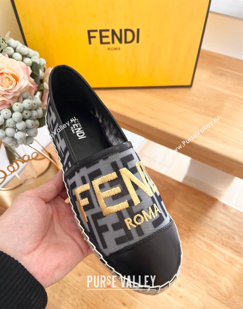 Fendi FF Mesh Espadrilles Flat Grey/Black 2024 012602 (MD-240126163)