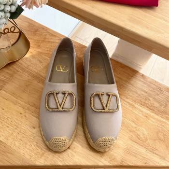 Valentino VLogo Calfskin Espadrilles Powder 2024 0124 (MD-240124135)