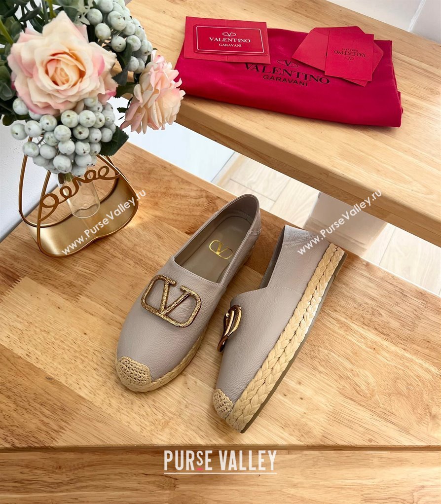 Valentino VLogo Calfskin Espadrilles Powder 2024 0124 (MD-240124135)