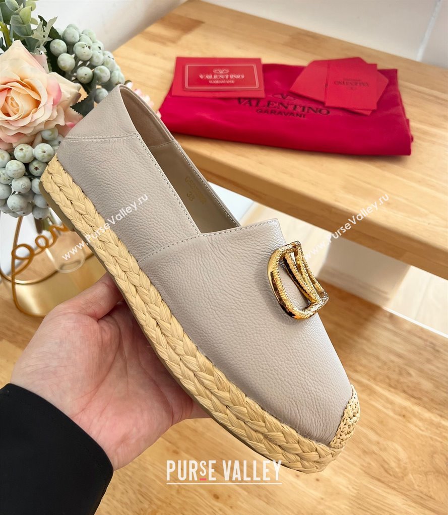 Valentino VLogo Calfskin Espadrilles Powder 2024 0124 (MD-240124135)