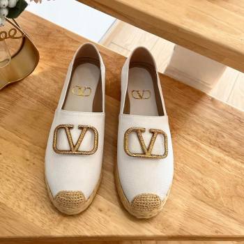 Valentino VLogo Calfskin Espadrilles White 2024 0124 (MD-240124137)