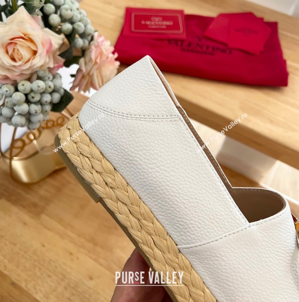 Valentino VLogo Calfskin Espadrilles White 2024 0124 (MD-240124137)