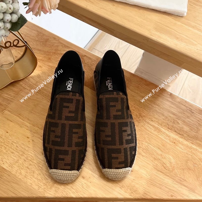 Fendi Espadrilles Flat in FF Canvas and Leather Brown/Black 2024 0126 (MD-240126164)