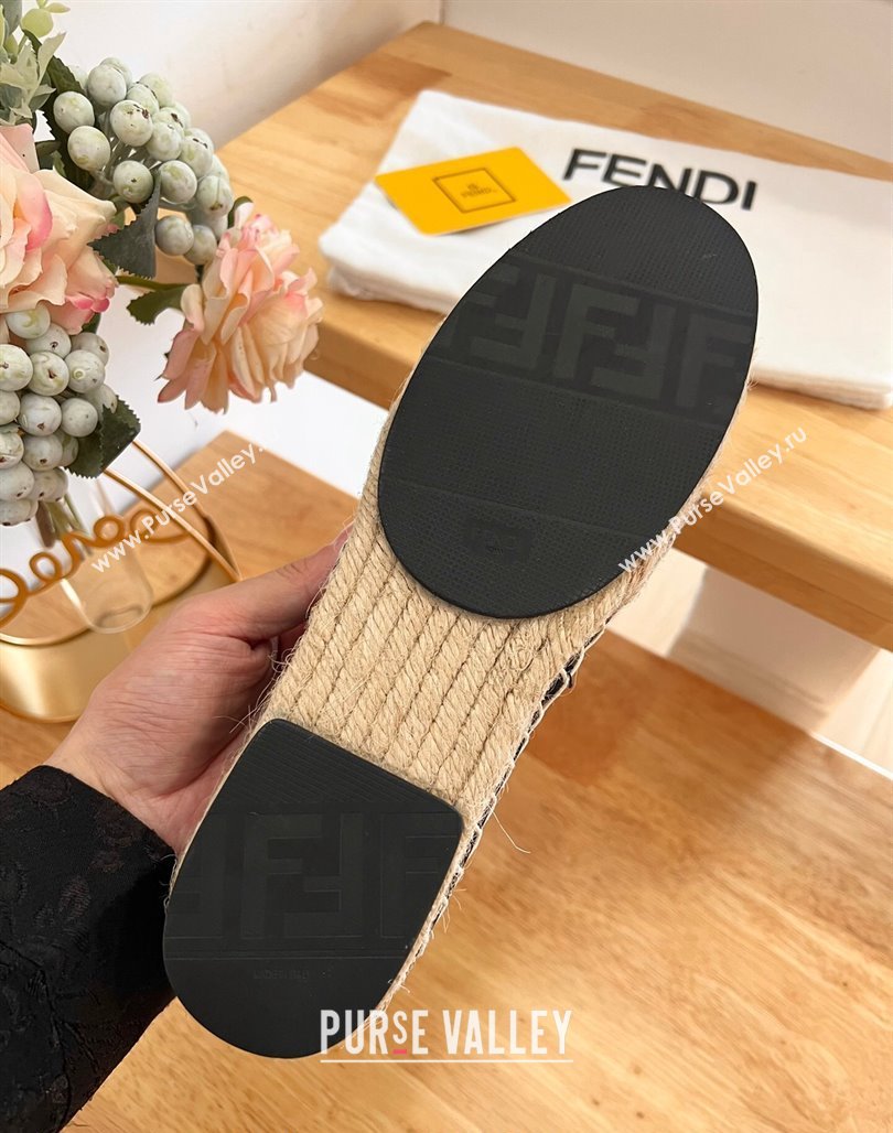 Fendi Espadrilles Flat in FF Canvas and Leather Brown/Black 2024 0126 (MD-240126164)