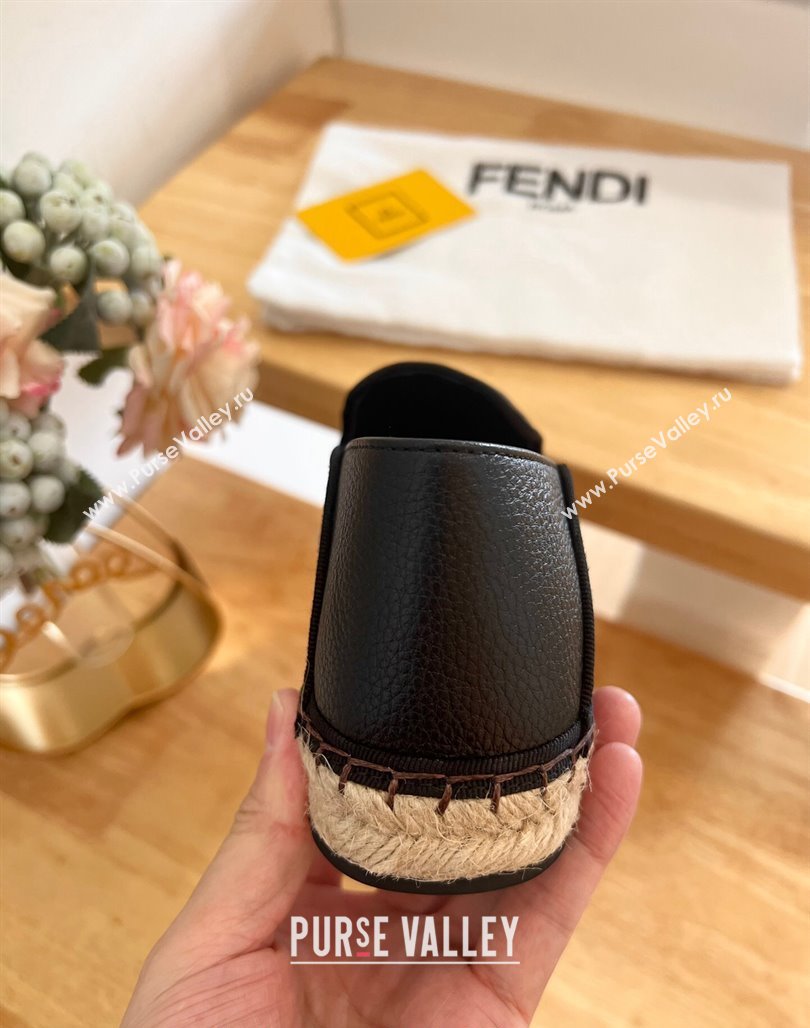 Fendi Espadrilles Flat in FF Canvas and Leather Grey/Black 2024 0126 (MD-240126165)