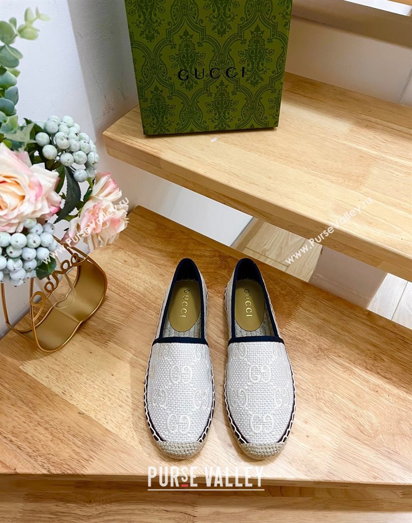 Gucci GG Texture Espadrilles Flat White 2024 0125 (MD-240125103)