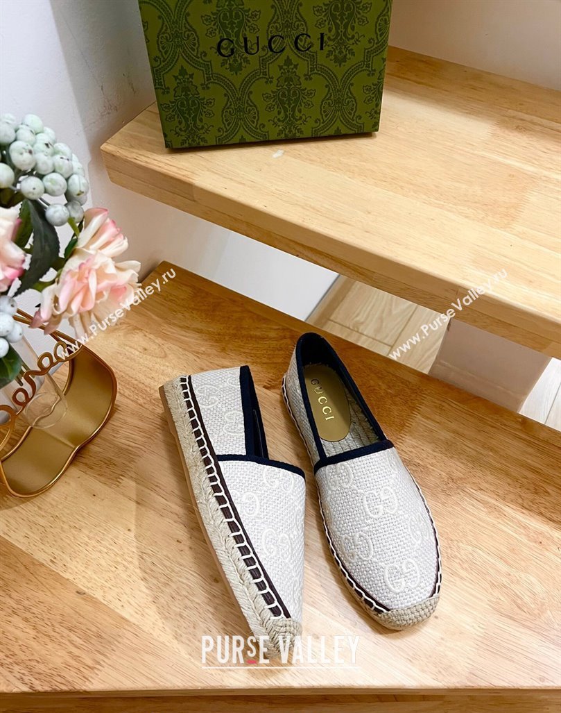 Gucci GG Texture Espadrilles Flat White 2024 0125 (MD-240125103)