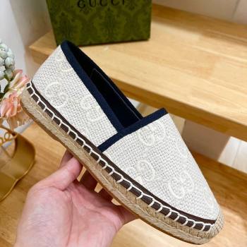 Gucci GG Texture Espadrilles Flat White 2024 0125 (MD-240125103)