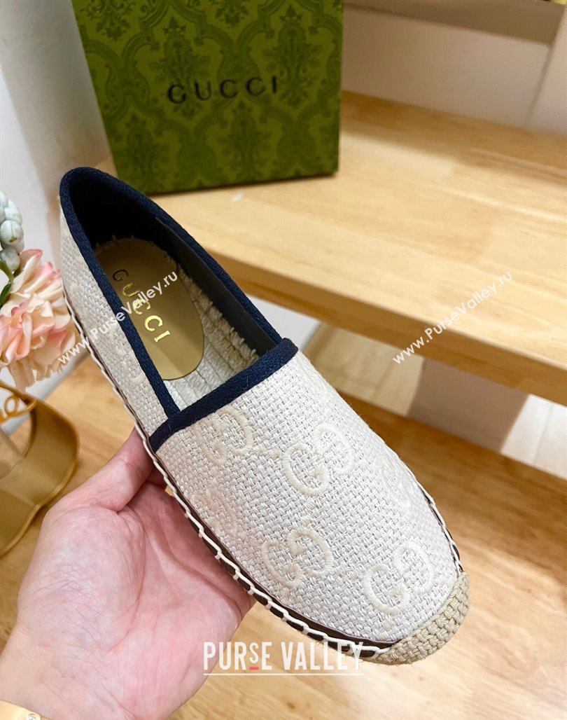 Gucci GG Texture Espadrilles Flat White 2024 0125 (MD-240125103)