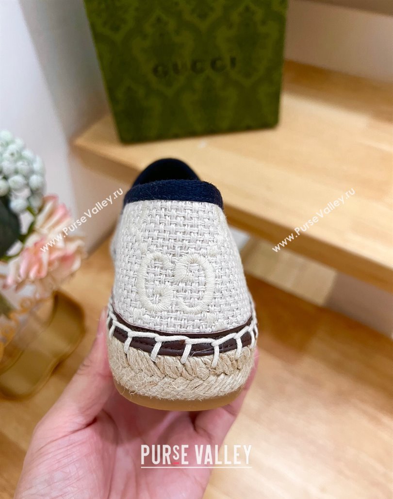 Gucci GG Texture Espadrilles Flat White 2024 0125 (MD-240125103)