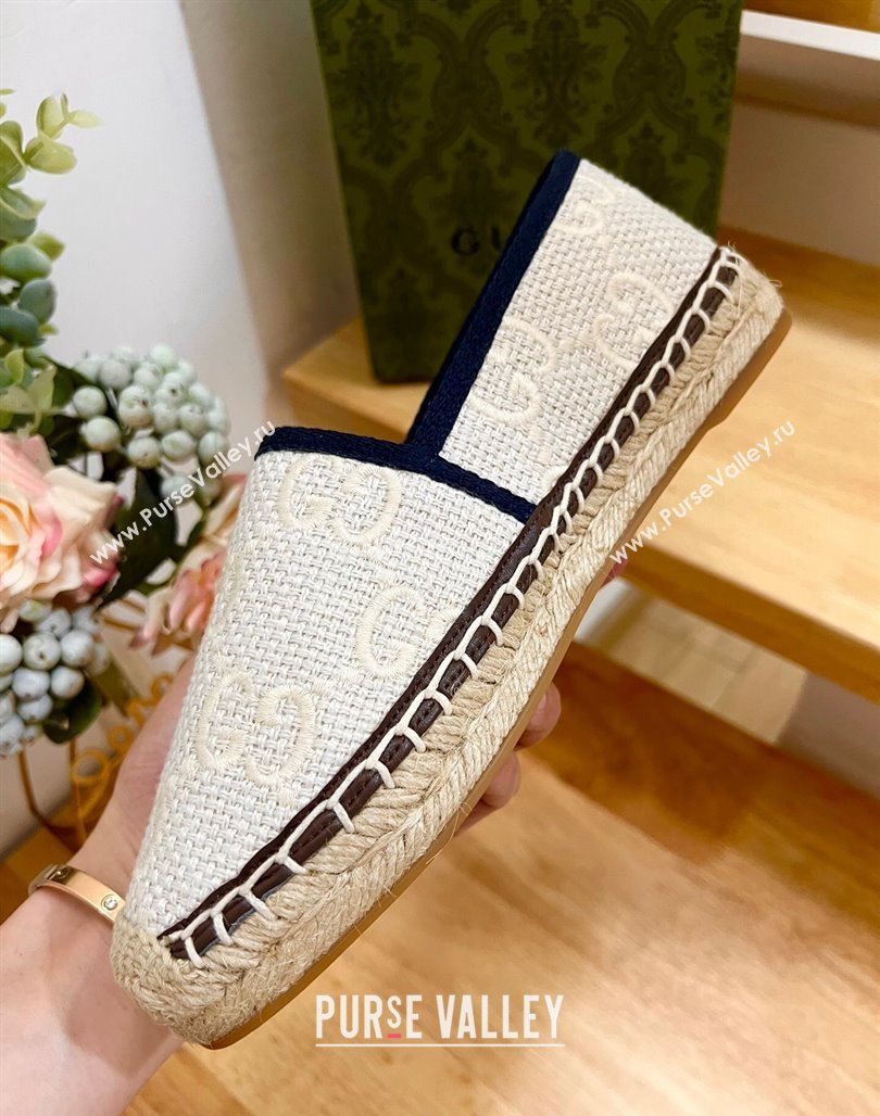 Gucci GG Texture Espadrilles Flat White 2024 0125 (MD-240125103)