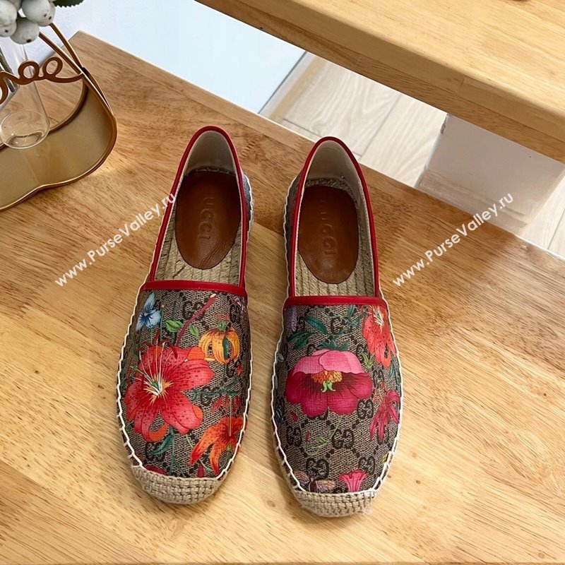 Gucci GG Flora Canvas Espadrilles Flat 1 2024 0125 (MD-240125104)