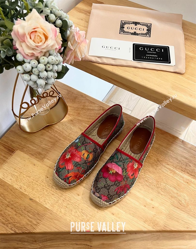 Gucci GG Flora Canvas Espadrilles Flat 1 2024 0125 (MD-240125104)