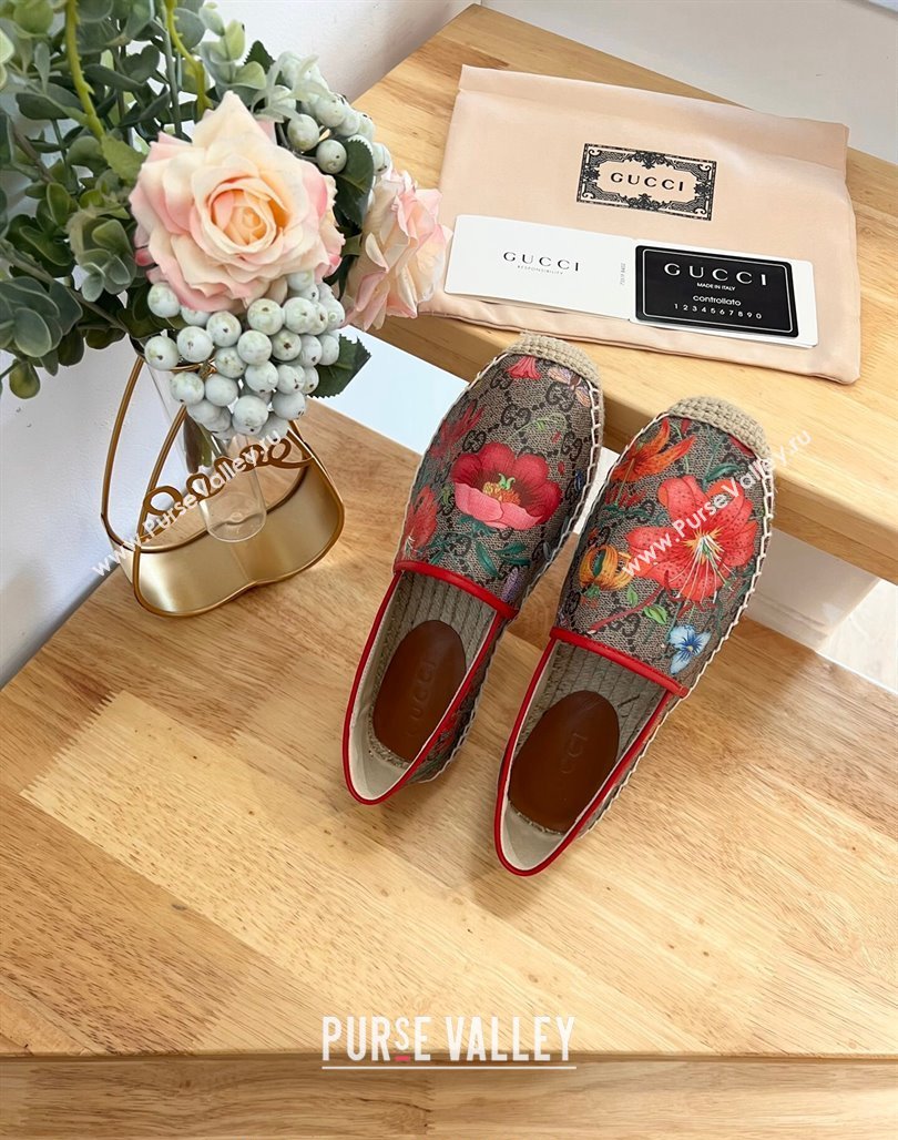 Gucci GG Flora Canvas Espadrilles Flat 1 2024 0125 (MD-240125104)