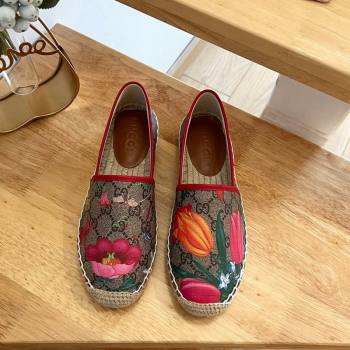 Gucci GG Flora Canvas Espadrilles Flat 2 2024 0125 (MD-240125105)