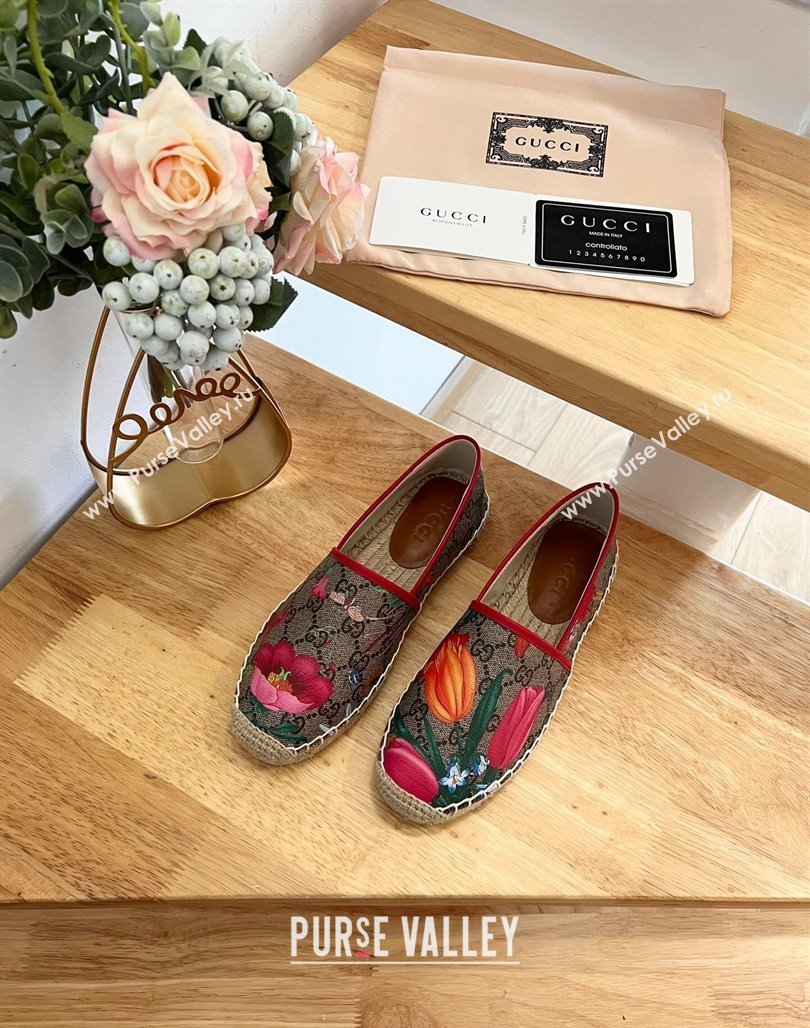 Gucci GG Flora Canvas Espadrilles Flat 2 2024 0125 (MD-240125105)