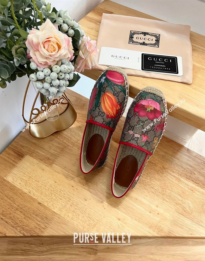 Gucci GG Flora Canvas Espadrilles Flat 2 2024 0125 (MD-240125105)