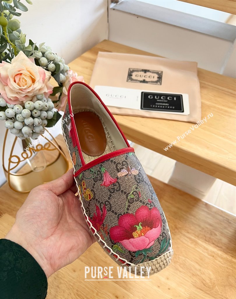 Gucci GG Flora Canvas Espadrilles Flat 2 2024 0125 (MD-240125105)