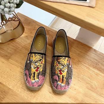 Gucci GG Tiger Canvas Espadrilles Flat 2024 0125 (MD-240125106)