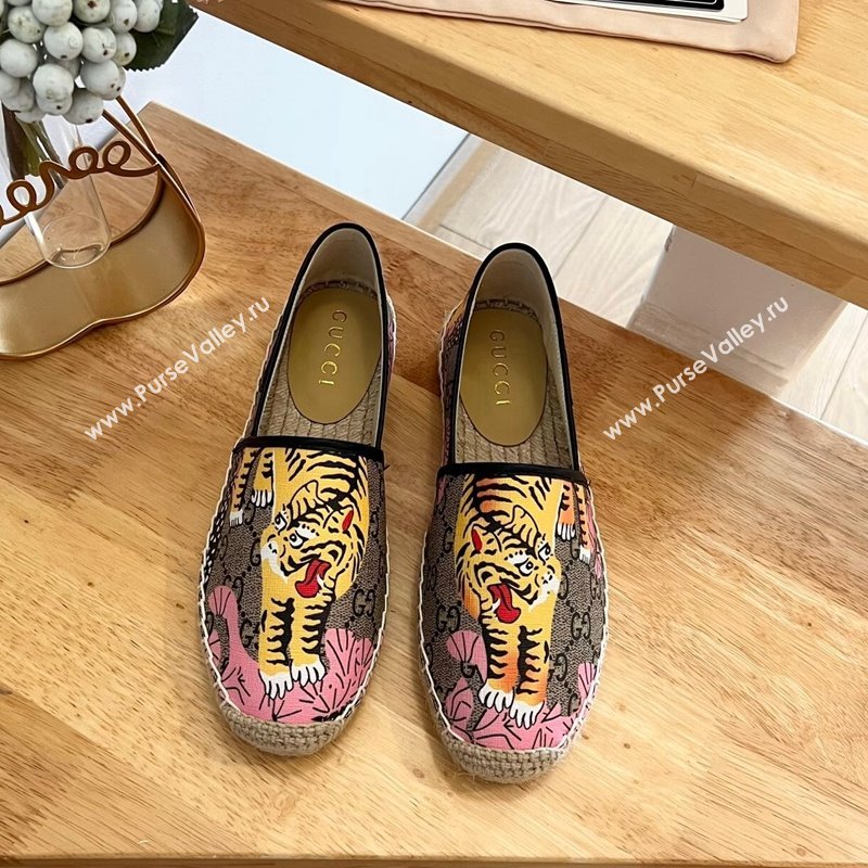 Gucci GG Tiger Canvas Espadrilles Flat 2024 0125 (MD-240125106)