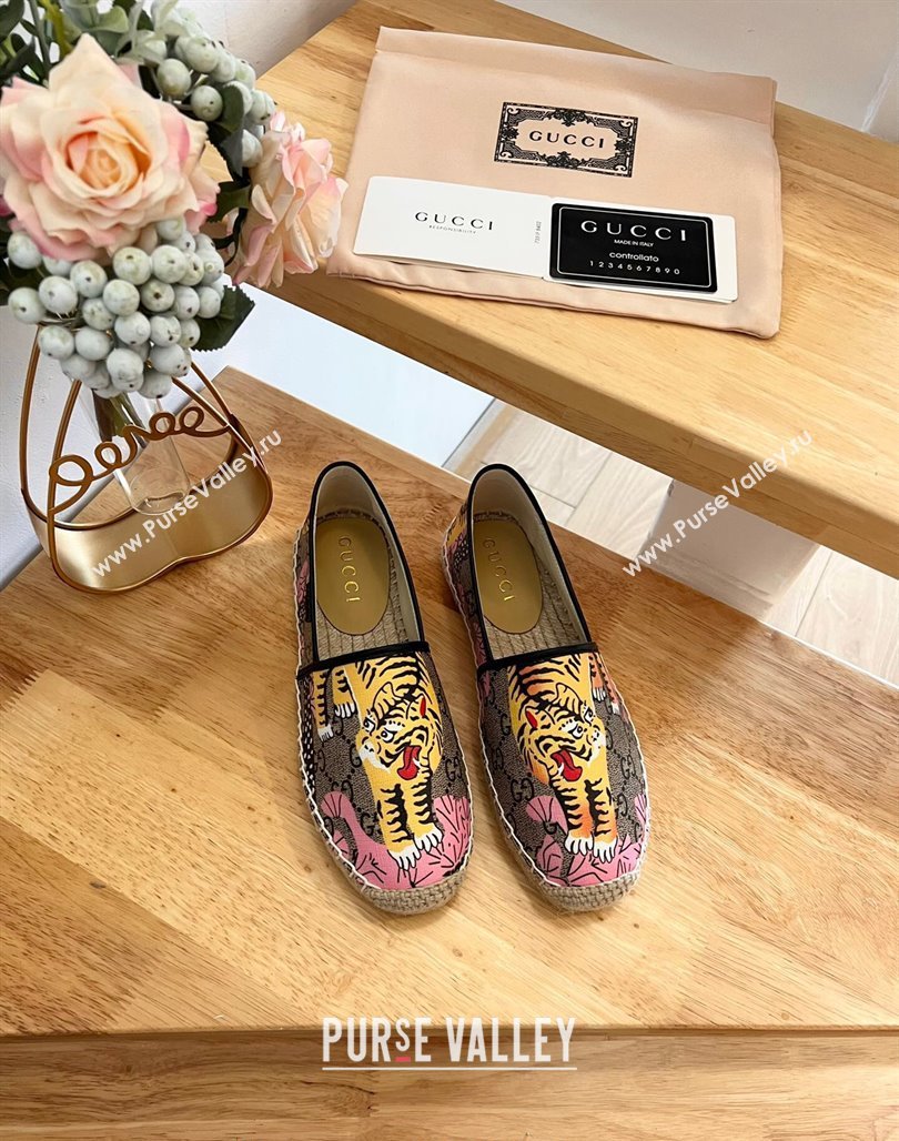 Gucci GG Tiger Canvas Espadrilles Flat 2024 0125 (MD-240125106)