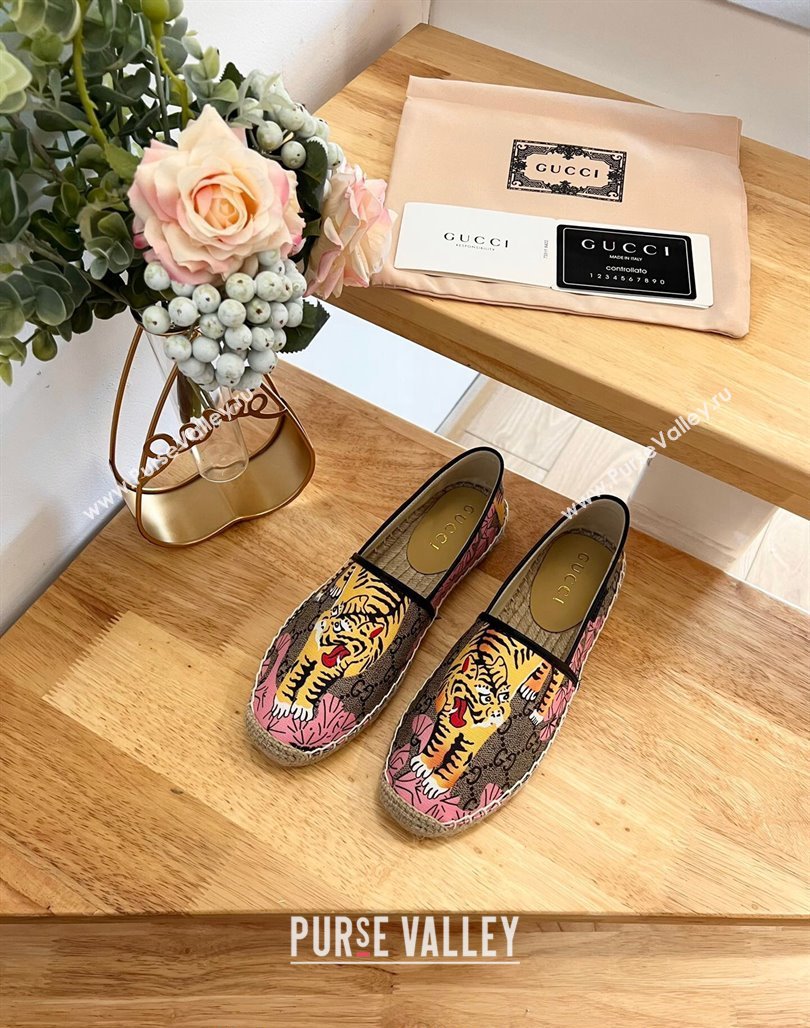 Gucci GG Tiger Canvas Espadrilles Flat 2024 0125 (MD-240125106)