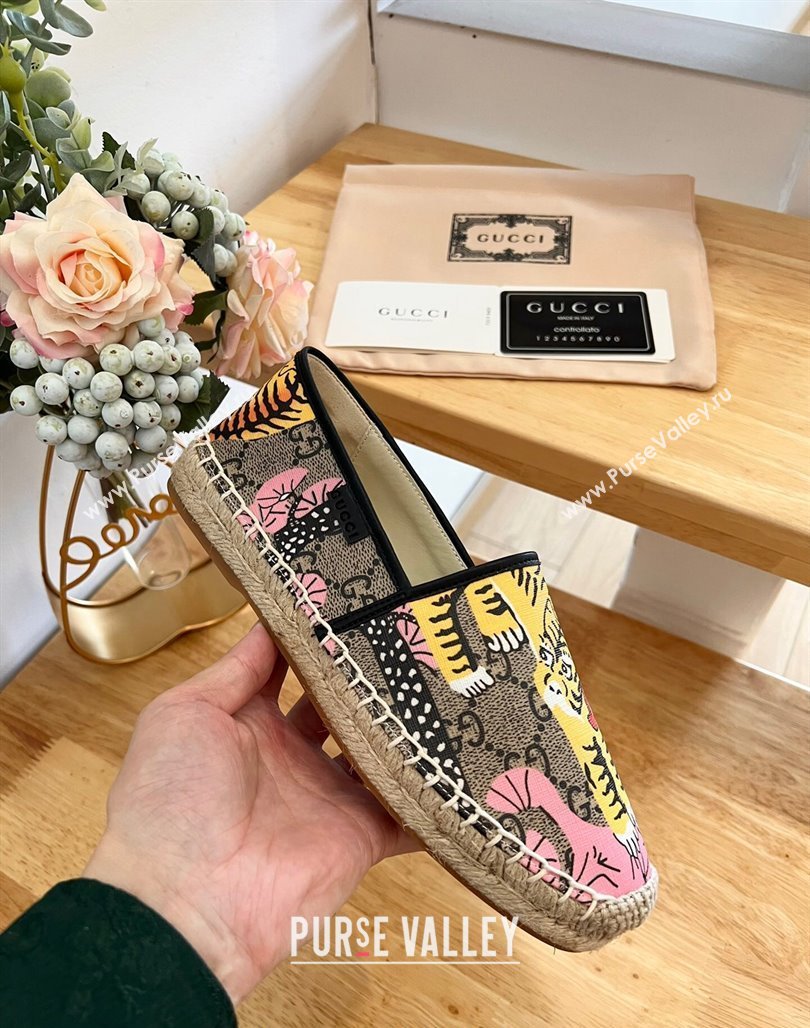 Gucci GG Tiger Canvas Espadrilles Flat 2024 0125 (MD-240125106)