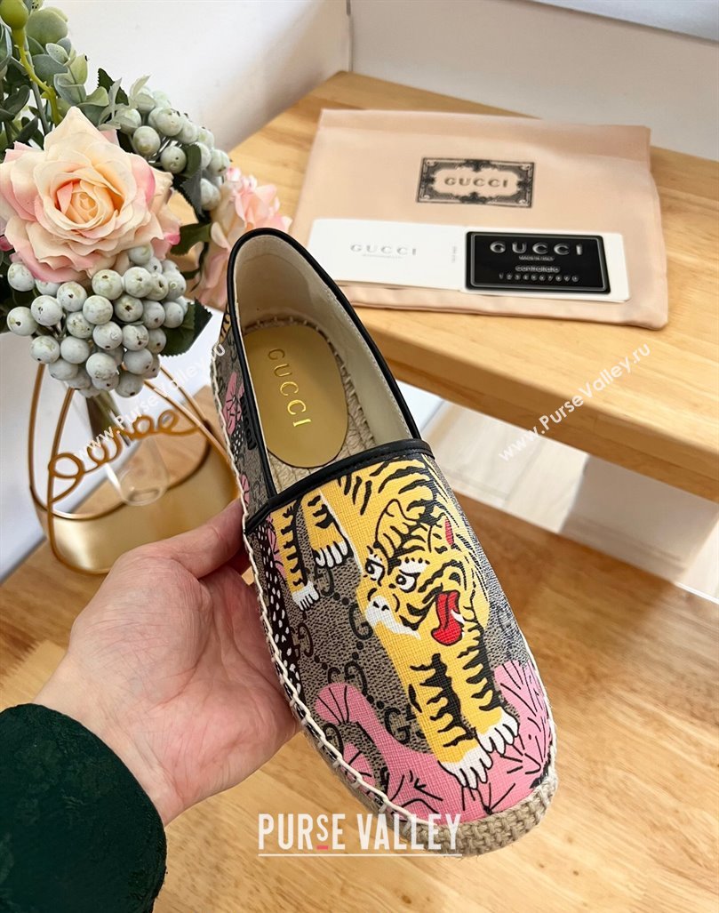 Gucci GG Tiger Canvas Espadrilles Flat 2024 0125 (MD-240125106)