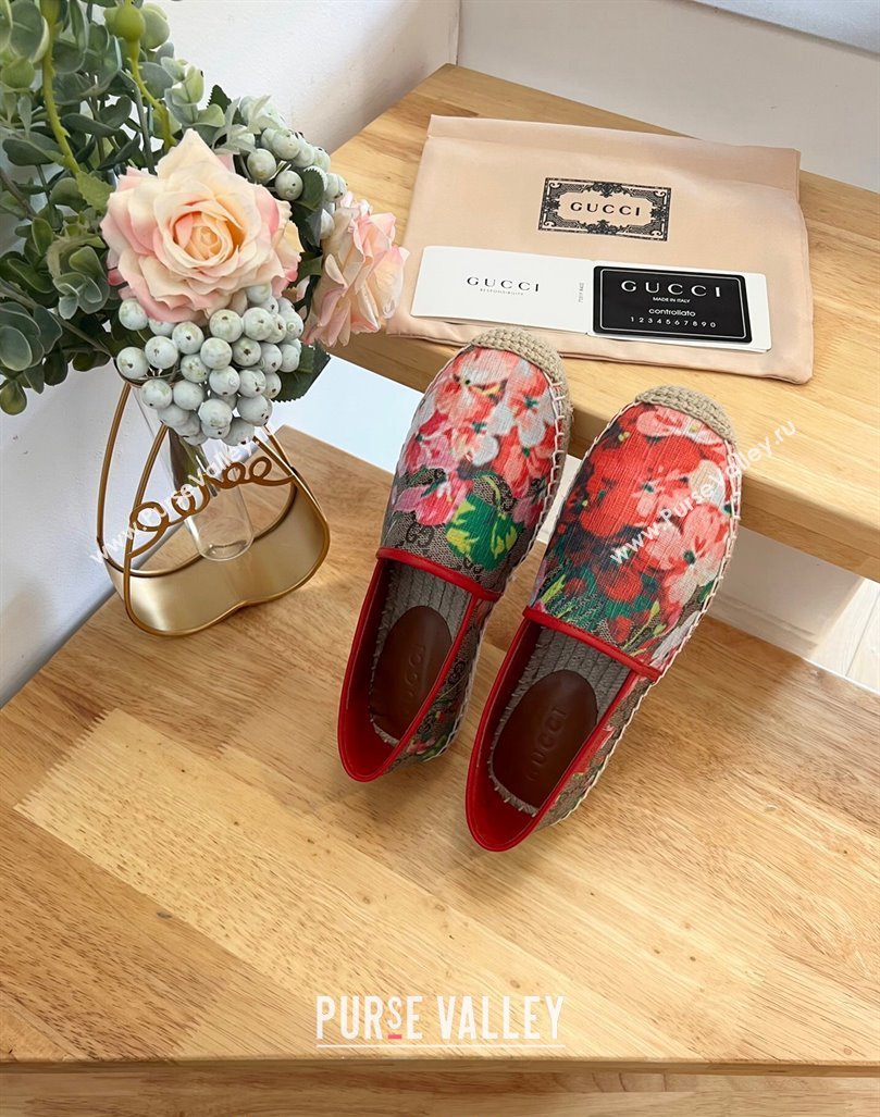 Gucci GG Flora Canvas Espadrilles Flat 3 2024 0125 (MD-240125107)