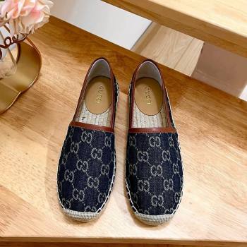 Gucci GG Denim Espadrilles Flat Dark Blue 2024 0125 (MD-240125108)