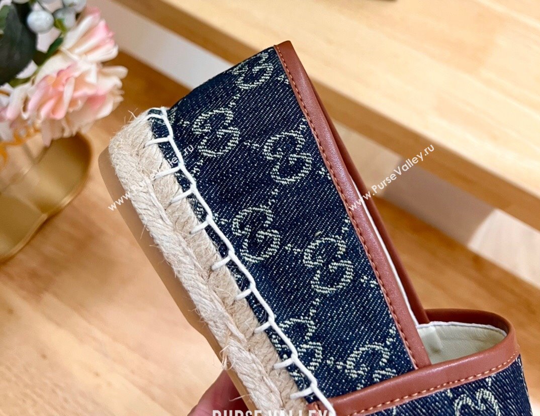 Gucci GG Denim Espadrilles Flat Dark Blue 2024 0125 (MD-240125108)