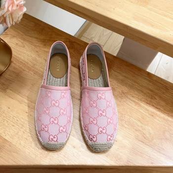 Gucci GG Denim Espadrilles Flat Pink 2024 0125 (MD-240125109)