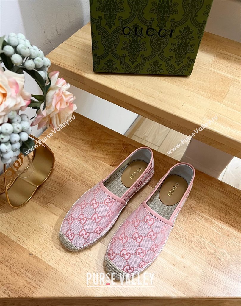 Gucci GG Denim Espadrilles Flat Pink 2024 0125 (MD-240125109)