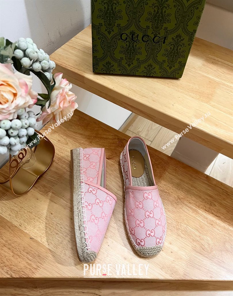 Gucci GG Denim Espadrilles Flat Pink 2024 0125 (MD-240125109)