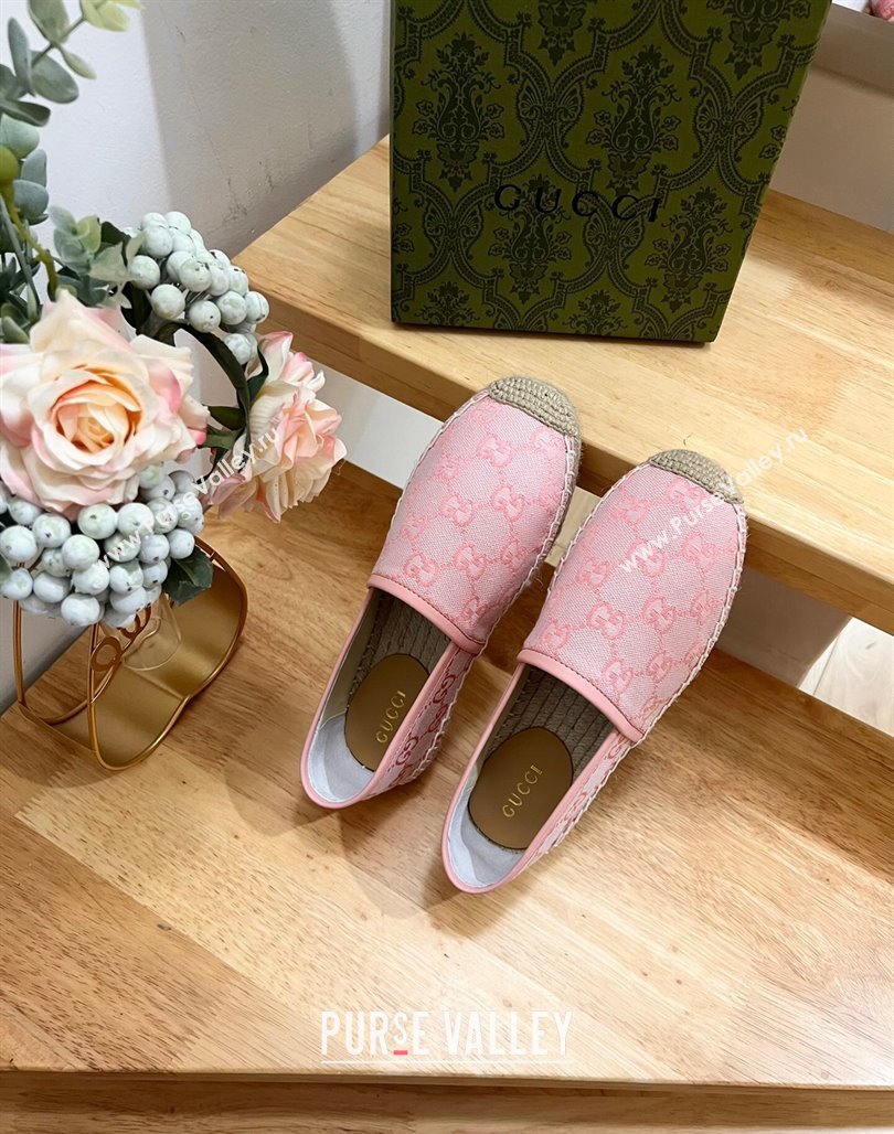 Gucci GG Denim Espadrilles Flat Pink 2024 0125 (MD-240125109)