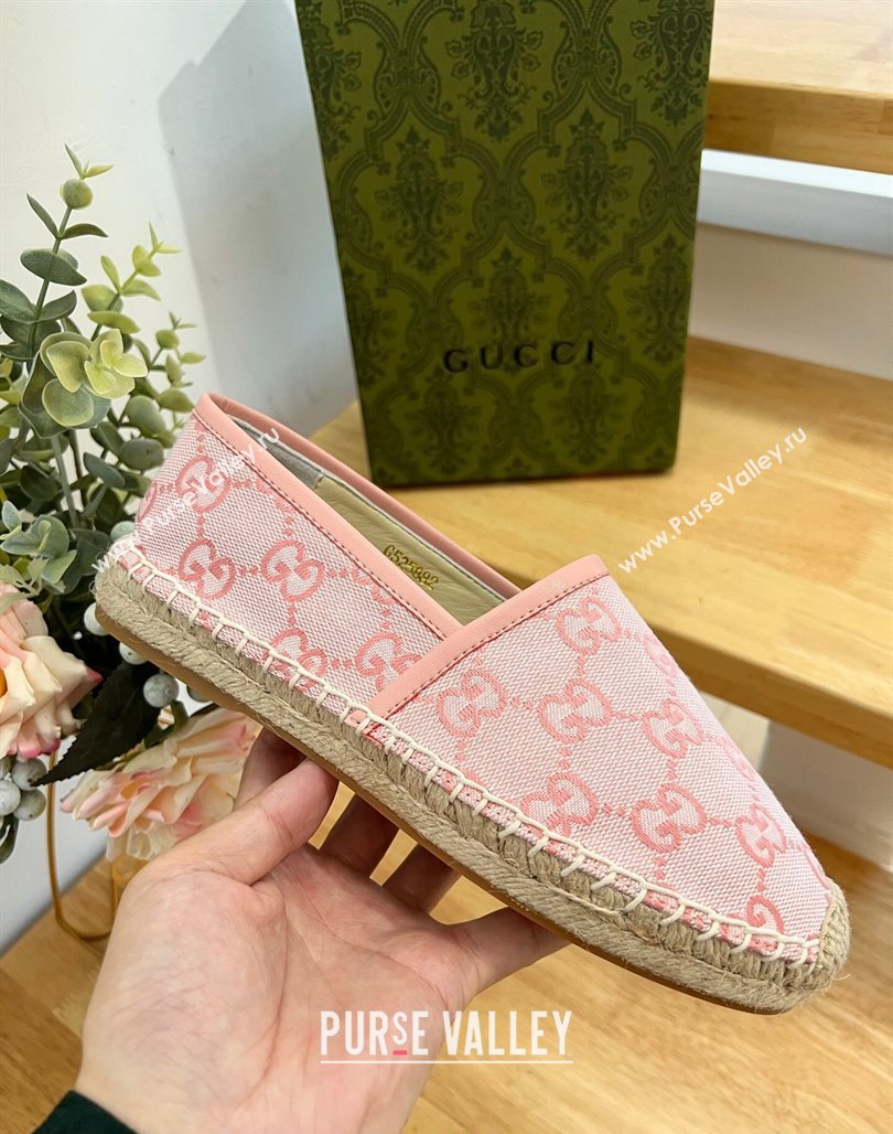 Gucci GG Denim Espadrilles Flat Pink 2024 0125 (MD-240125109)