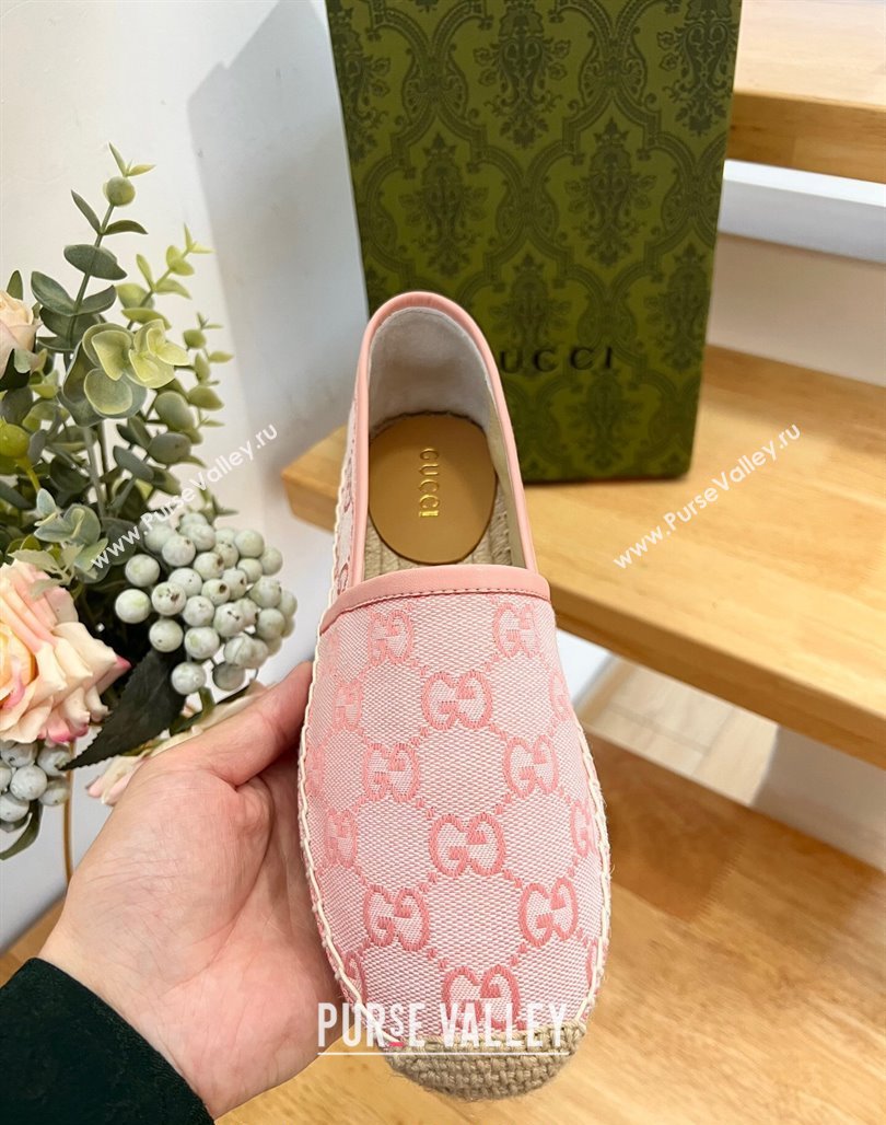 Gucci GG Denim Espadrilles Flat Pink 2024 0125 (MD-240125109)