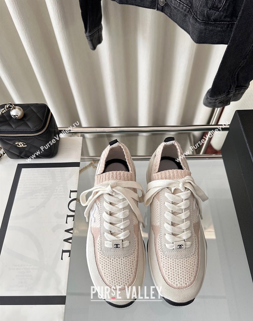 Chanel Knit Sneakers Pink 2024 0126 (SS-240126071)